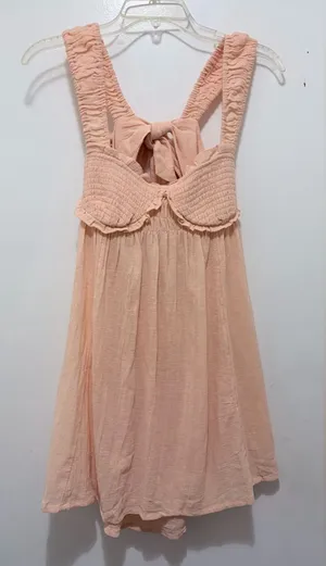 Free People Blissful Breeze Linen-Blend Mini Dress Small thumbnail 1