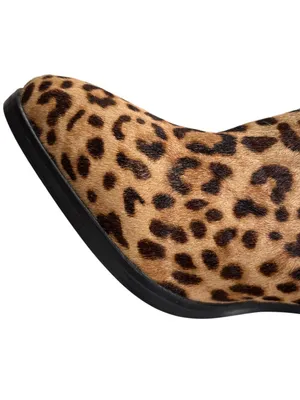 EUC Steve Madden Leather Calf Hair Rewind Boots Leopard Size 9.5 thumbnail 4