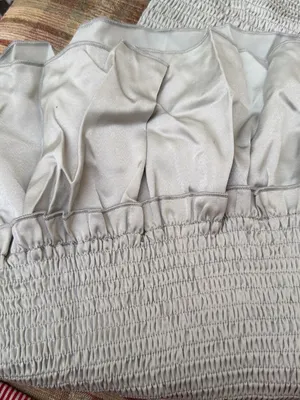 Mabel Smocked Ruffle Midi Dress in Gray thumbnail 3