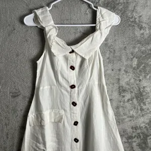 Anthropologie Off The Shoulder Button Midi Dress Size 12 Prairie Cottage‎ New thumbnail 6