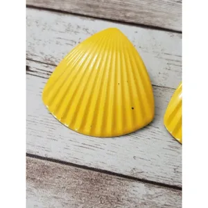 Vintage Stud Earrings Large Yellow Statement Earrings Retro thumbnail 3