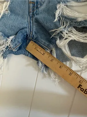 Levis Distressed Light Blue Denim Shorts - Unbranded thumbnail 6