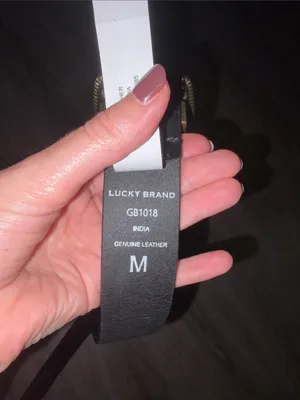 Lucky Brand Black Genuine Leather Belt with Distressed Western Gold Buckle thumbnail 5
