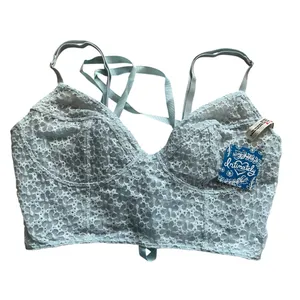 Free people Lele longline lace bra bralette blue corset size XS thumbnail 4