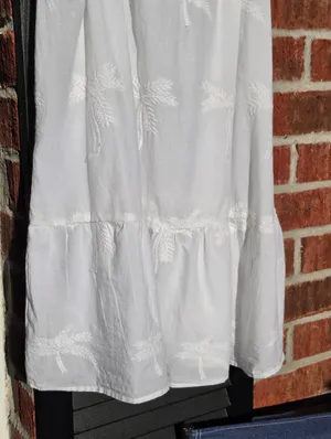NEW GOA BEACHWEAR White Embroidered Palm Trees Mini Dress Small thumbnail 5