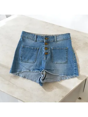 ROXY Women’s Buttonfly Denim Shorts Size 28 thumbnail 2