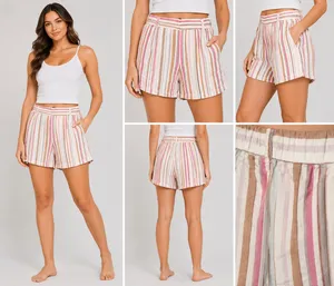 Maurices Linen Blend High-Rise Striped Elastic Waist Shorts thumbnail 2