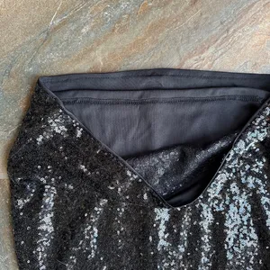 Jackpot Black Sequin One-Shoulder Two-Piece Mini Dress NWT Size Medium thumbnail 8
