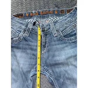 Rock Revival Jeans‎ Womens Blue Scarlett Easy Crop Wash Denim Size 26 thumbnail 11