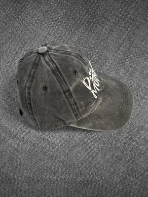 Dog Mom Distressed Black Cotton Baseball Cap thumbnail 7