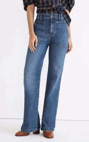 Madewell 11" High-Rise Flare Jeans in Whitethorn Wash: Workwear Edition 31 thumbnail 1