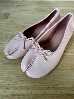 Cider Pale Pink Split-Toe Ballet Flats with Bow Accent NWOT thumbnail 3