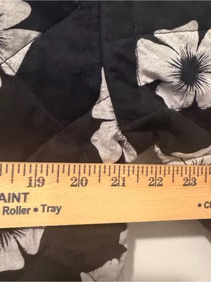 Scoop Floral Quilted Jacket L 12-14 Black White Cotton Button Front thumbnail 8