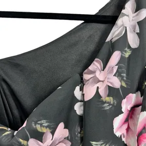 NWT AQUA Formal One Shoulder Ruffle‎ Floral High-Low Midi Dress Black Size 4 thumbnail 15