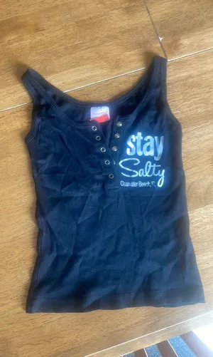Tank Top Stay Salty Clearwater Florida Size Small Belly Top thumbnail 1