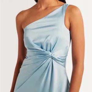 Abercrombie One-Shoulder Satin Knotted Midi Dress thumbnail 2