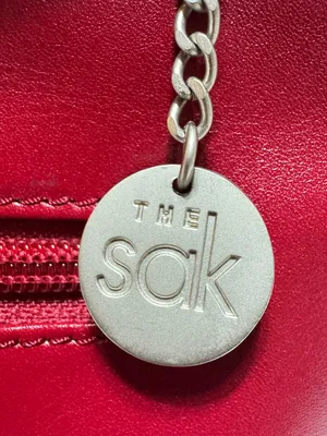 The Sak red leather shoulder bag zip closure, detachable strap interior pockets thumbnail 5