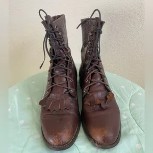 Justin Boots Style L0641 Lace Up Boots Women’s size 7B thumbnail 3