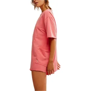NEW Free People Movement Neon Coral Oversized Shapeless Hot Shot Tee Romper XS thumbnail 12