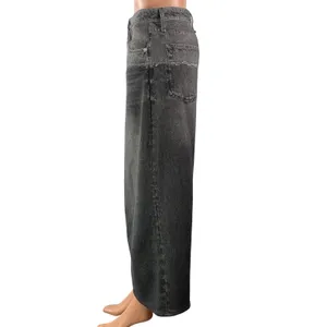 rag & bone Women's Gray Faded Relaxed Cropped Baggy Wide Leg Denim Jean Pants 27 thumbnail 2