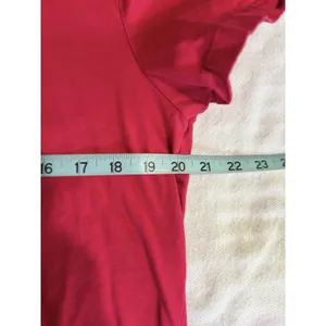 Hollister Curve Hem Logo Crew Neck Short Sleeve T-Shirt Size L Soft Red thumbnail 5
