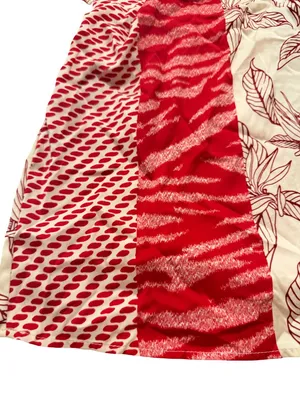 Banana Republic Red Cream Mixed Print Halter Tie Neck Top Shirt Small Women's thumbnail 10