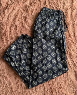 Navy Blue & White Boho Pants thumbnail 1