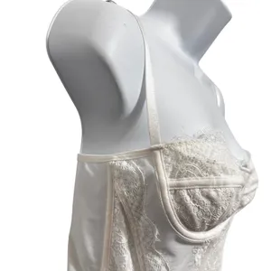 Womens Cottage Coquette‎ Corset Top Small White Lace Bustier Lingerie Bridal thumbnail 5