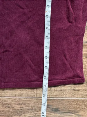 Modern Citizen Burgundy Sleeveless V-Neck Knit Top Blouse XL NWOT thumbnail 4