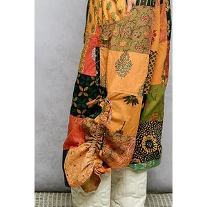POL Printed Patchwork Wide Leg Pants with Adjustable Side Drawstring -‎ Small thumbnail 8