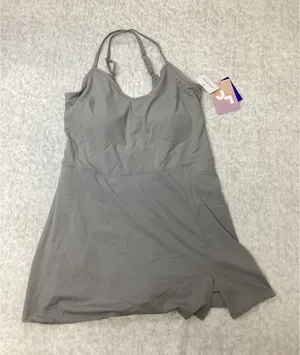 JoyLab Womens Active Dress Glazed Granite Grey Built In Bra and Shorts Large NEW thumbnail 1