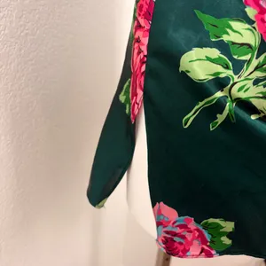 Betsey Johnson Intimates dark green floral mini slip dress thumbnail 5