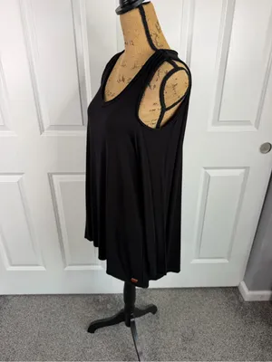 Peace Love World Black Cold Shoulder Modal Tunic Top Size S thumbnail 4