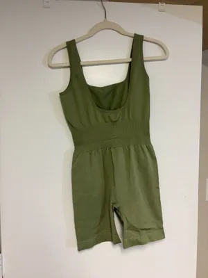 WeWoreWhat Sage Green Ribcage Romper thumbnail 3