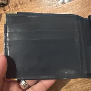 Authentic Celine‎ Vintage Navy Leather Wallet Clutch Gold Hardware Paris thumbnail 8