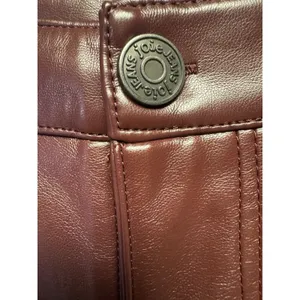 Joie Women's Size 10 Burgundy Faux Leather‎ Straight Leg Pants NWT Lined thumbnail 5