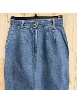 Vintage 90s America America Women's Small Denim Midi Skirt High Waist Skirt thumbnail 6