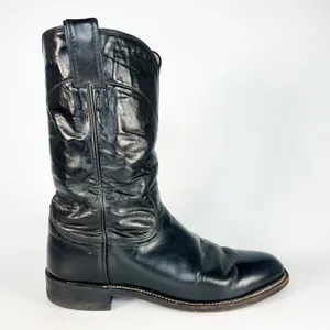 Justin Boots Original Roper Black Leather Western Cowboy Boots Women 6 thumbnail 6
