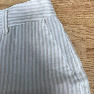 Cynthia Rowley linen tan and white striped shorts thumbnail 3