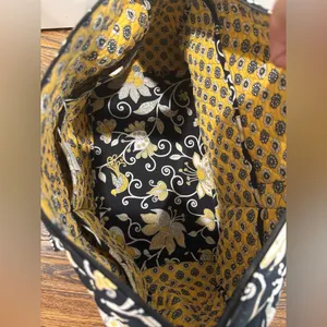Vera Bradley Floral Black and Yellow Tote Travel‎ Bag thumbnail 8