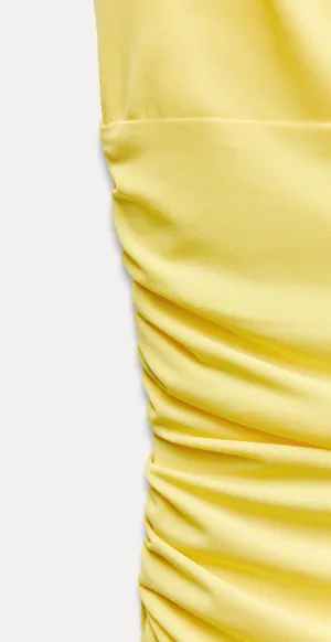 ZARA dress maxi bodycon fitted Yellow Sleeveless open back wedding party thumbnail 9
