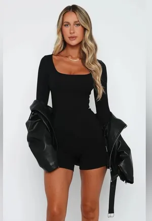 White Fox Under My Spell Long Sleeve Playsuit thumbnail 1
