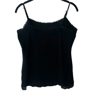 Sonoma Lace Tank Top Camisole Black Stretch Strappy Capsule Minimalist‎ S thumbnail 5
