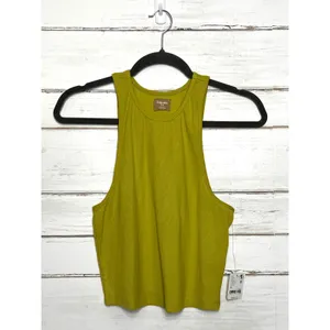Free People Free-Est Milani Ribbed Tank Top Green Size Medium NWT thumbnail 2