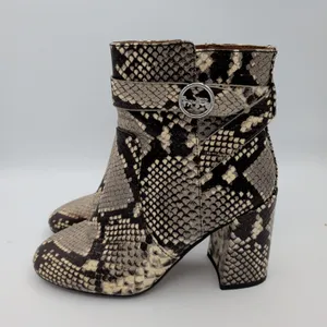 Coach Elisa Bootie FG2901 Womens‎ Snakeskin Leather Block Heel Ankle Boots 6B thumbnail 2