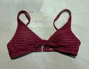 Abercrombie & fitch Burgundy Knot-Front bikini swim top XS thumbnail 1