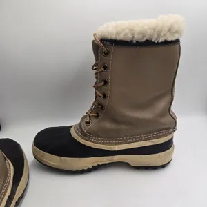 Sorel Arctic Pac Vintage Duck Boots Women’s 9 Brown Leather Wool Lined Canada thumbnail 9