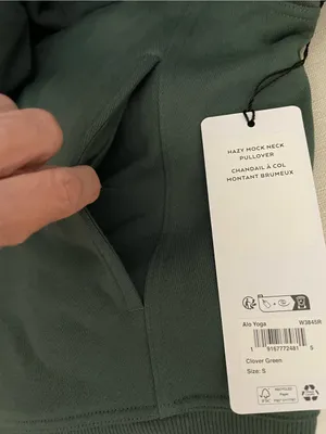 Alo Yoga NWT Hazy Mock Neck Pullover Sweatshirt Pockets in Clover Green Size S thumbnail 9