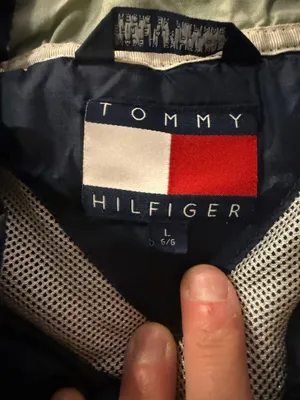 {TOMMY HILFIGER} Vintage Navy Blue Hooded Anorak Pullover Spellout Windbreaker thumbnail 5
