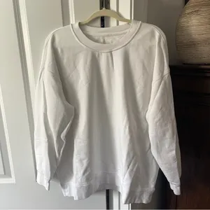 Lululemon White‎ Perfectly Oversized Crewneck Pullover Sweatshirt thumbnail 2